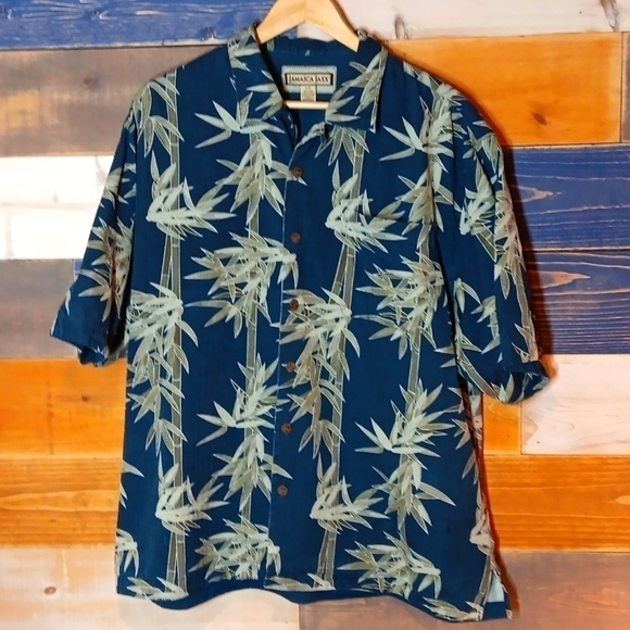Jamaica Jaxx Hawaiian Silk Shirt L - Picture 1 of 7